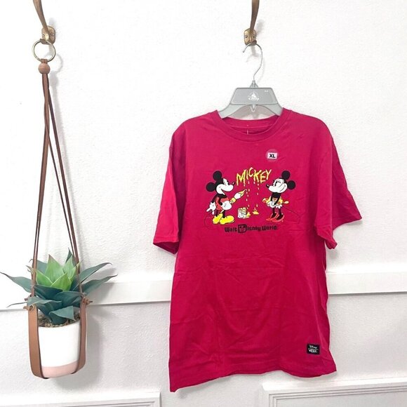 NWT Disney x Vans Kids 50th Anniversary Red Short Sleeve Tee Size XL - Picture 1 of 5